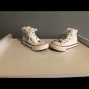 Toddler white high top converse